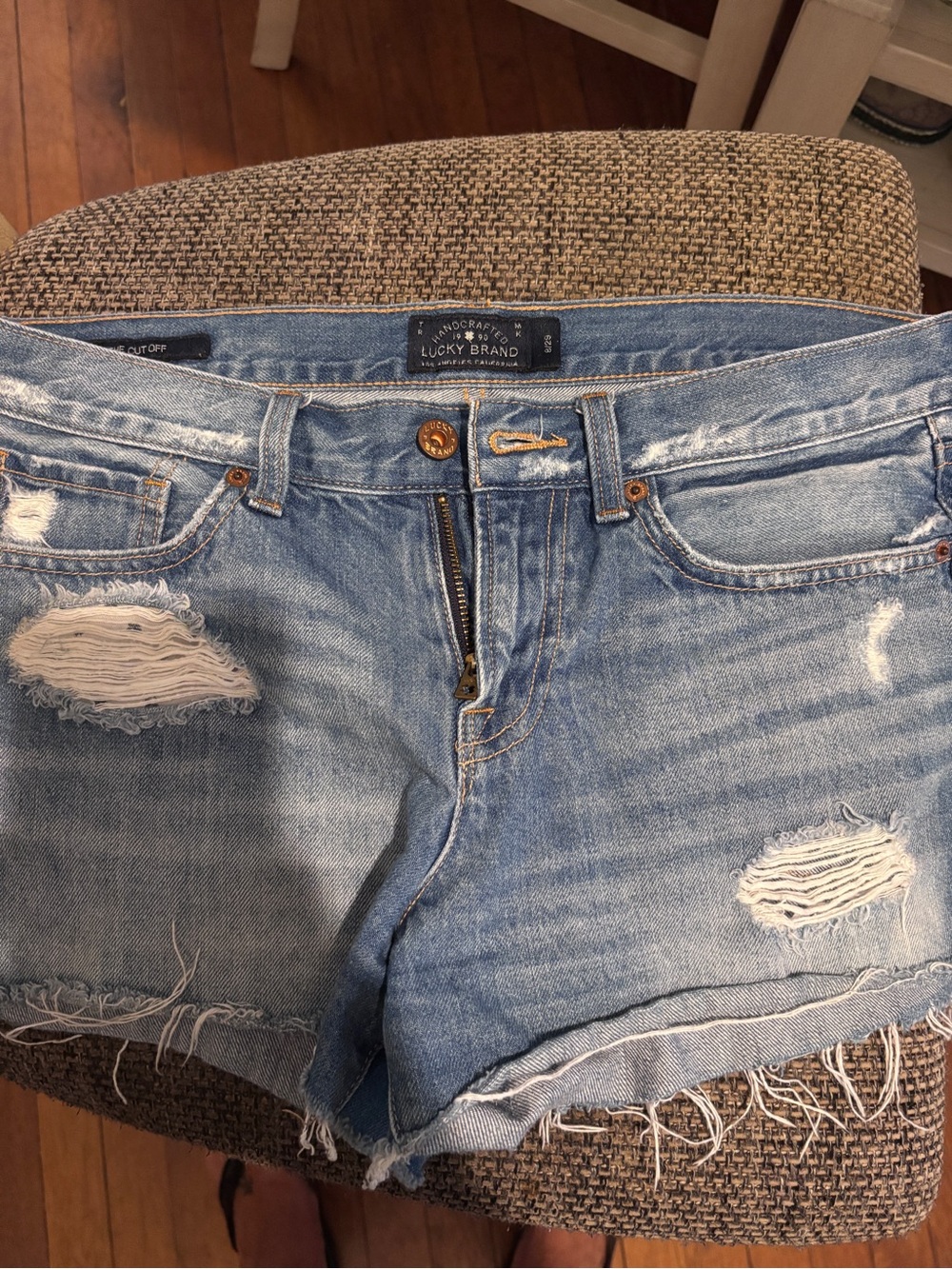 Lucky Brand Light Blue Distressed Denim Jean Shorts - Picture 2 of 5